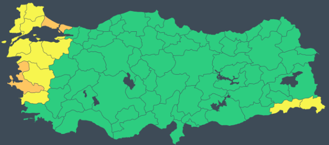 13 il için "turuncu" ve "sarı" uyarı: Fırtınaya dikkat